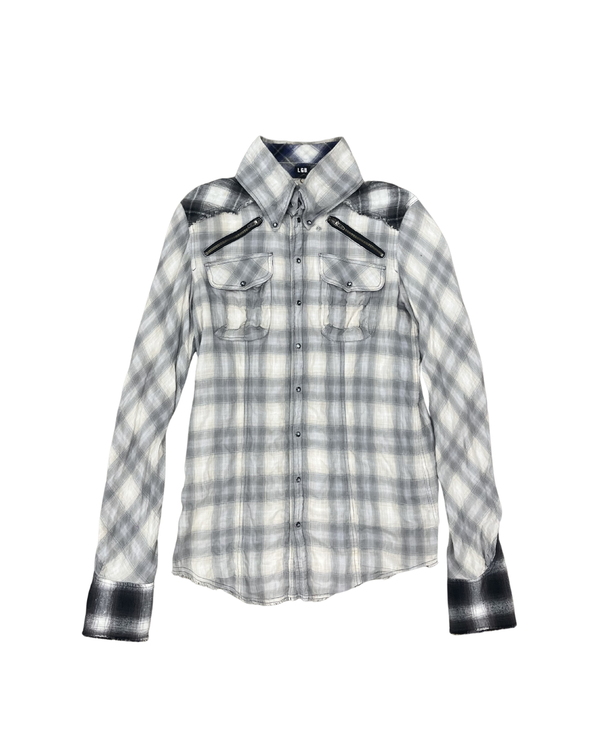 L.G.B. Plaid Zip-up Flannel Shirt