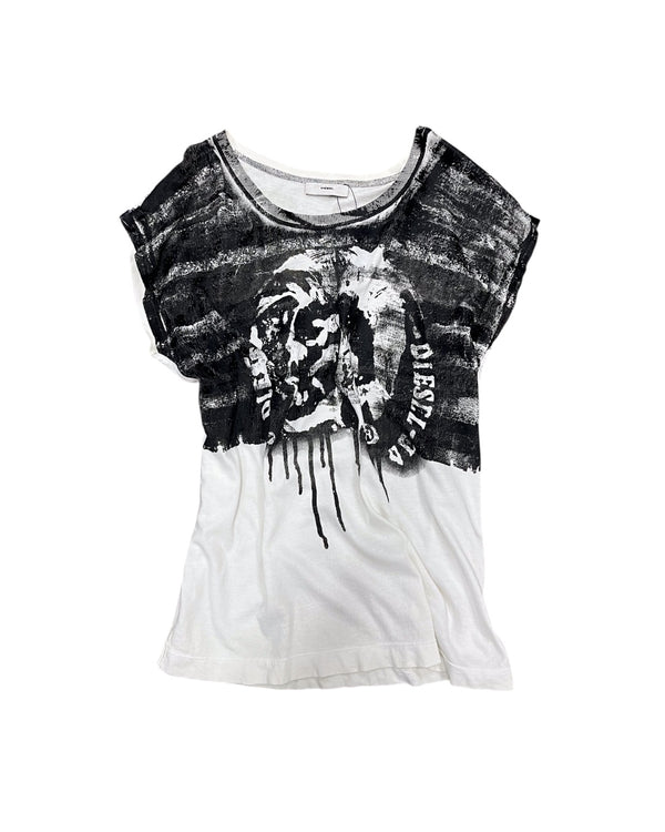 -DIESEL- Archival Distorted Portrait Dye Splatter Tank Top