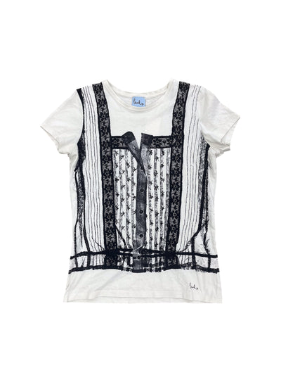-Paul Smith- Lace Corset Printed Top