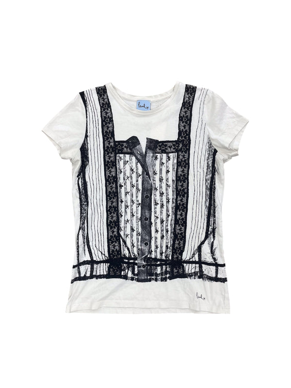 -Paul Smith- Lace Corset Printed Top