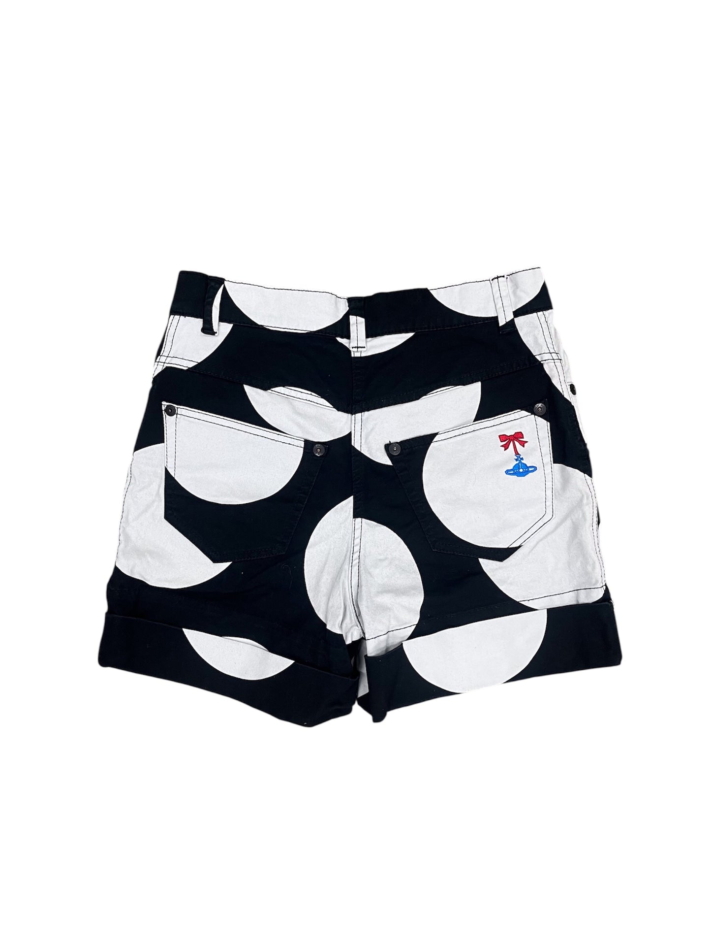 -Vivienne Westwood- Circle Pattern Denim Shorts