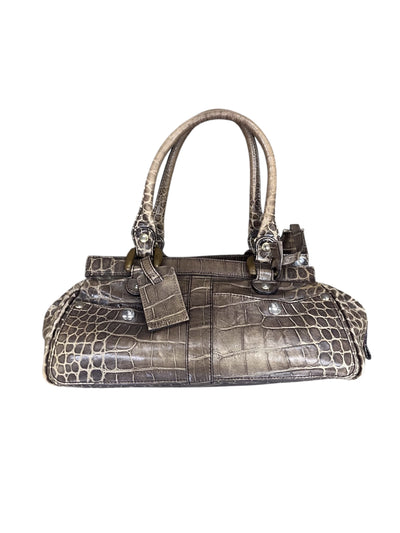 Croco-effect Shoulder Handbag