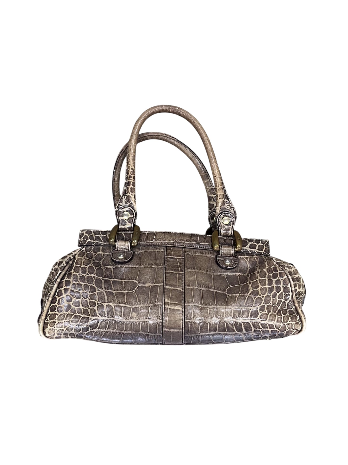 Croco-effect Shoulder Handbag