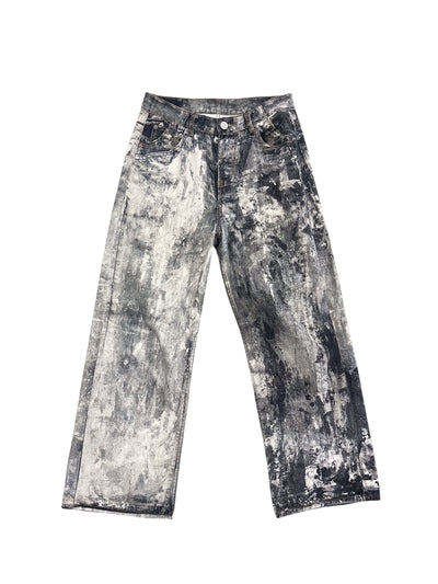 Heavy Bleach Mud Wash Wide Denim