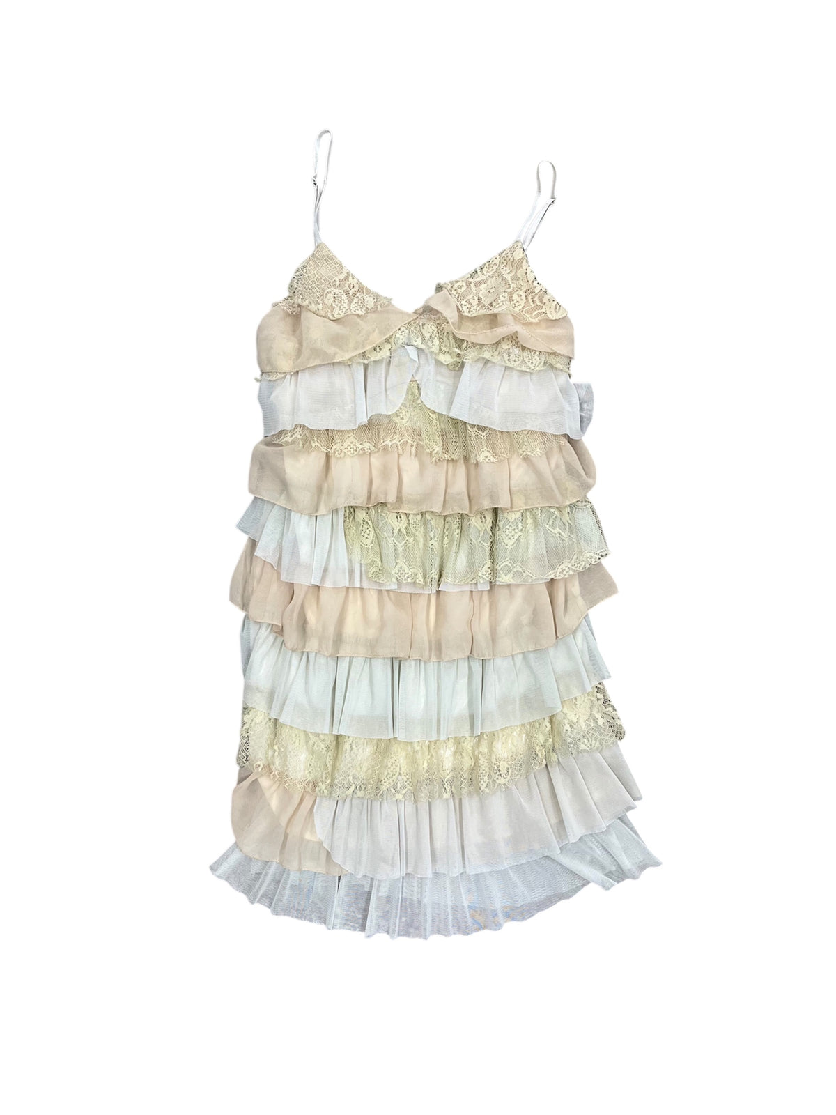 Tiered Lace & Mesh Cami Dress