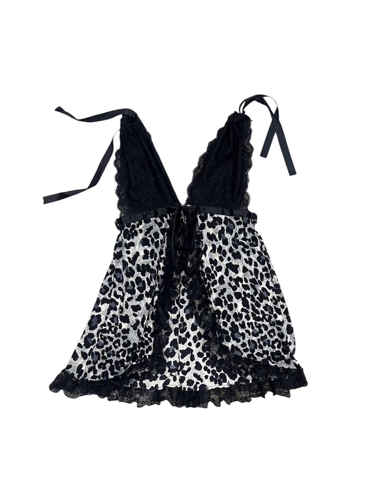 Leopard Print & Black Lace Halter Cami