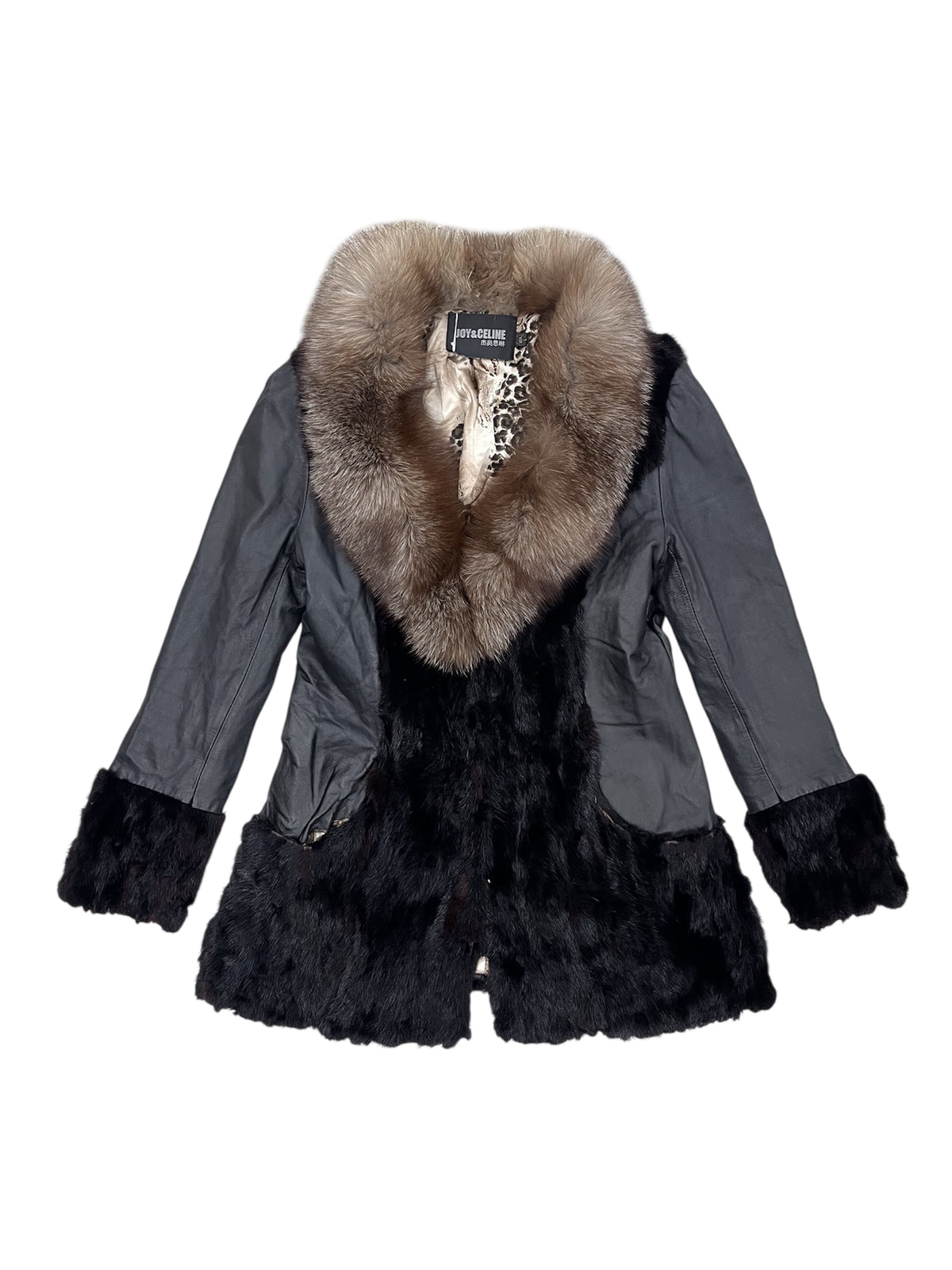 Two-Tone Luxe Faux Fur Swing Coat
