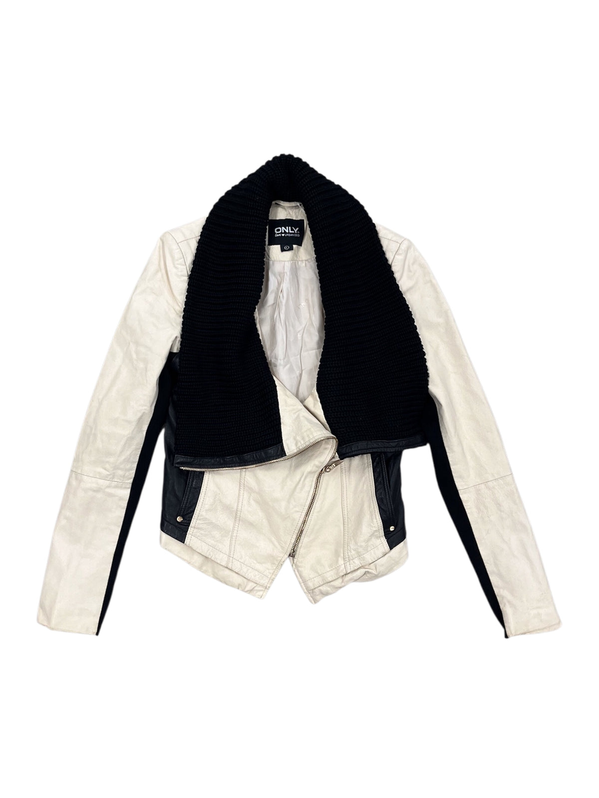 Bicolor Faux Leather Moto Jacket