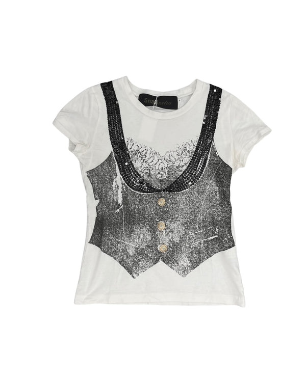 Vest Graphic Print T-shirt