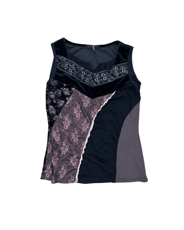 Mixed Media Lace Tank Top