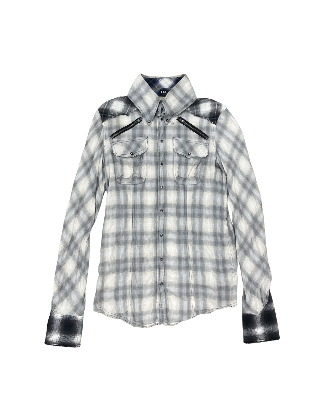 L.G.B. Plaid Zip-up Flannel Shirt