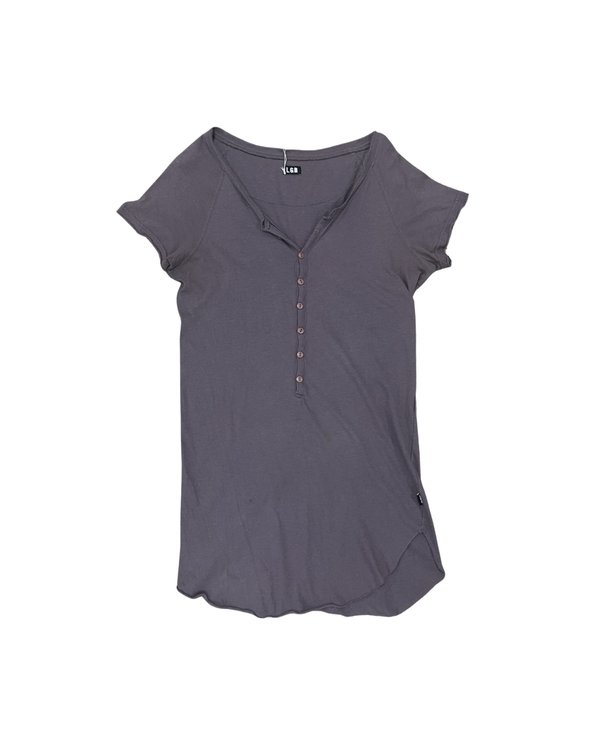 L.G.B. Henley Neck Longline Tee