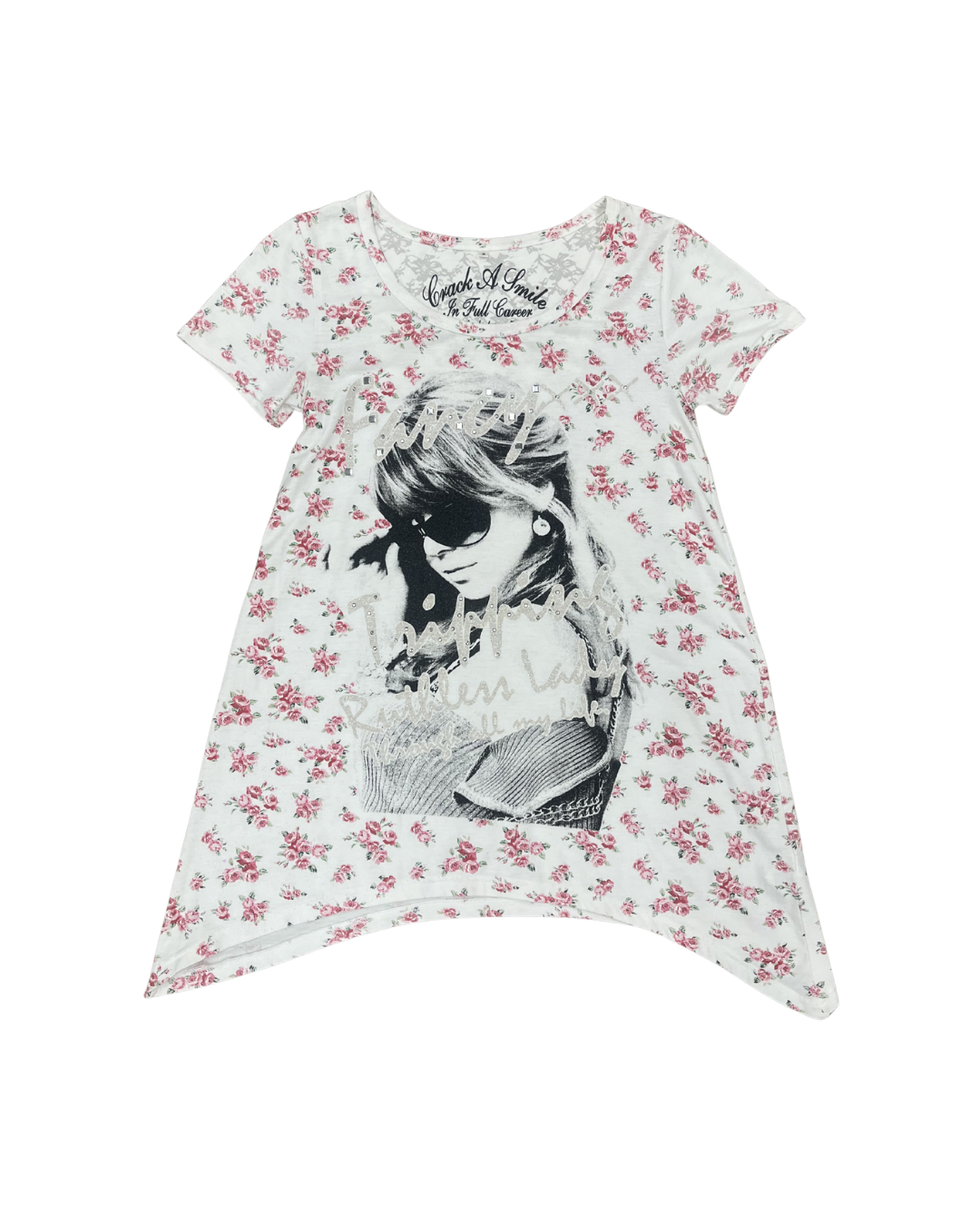 Floral Print Asymmetric Hem Top