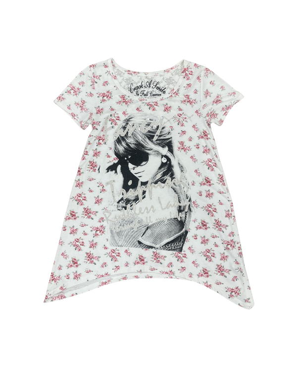 Floral Print Asymmetric Hem Top