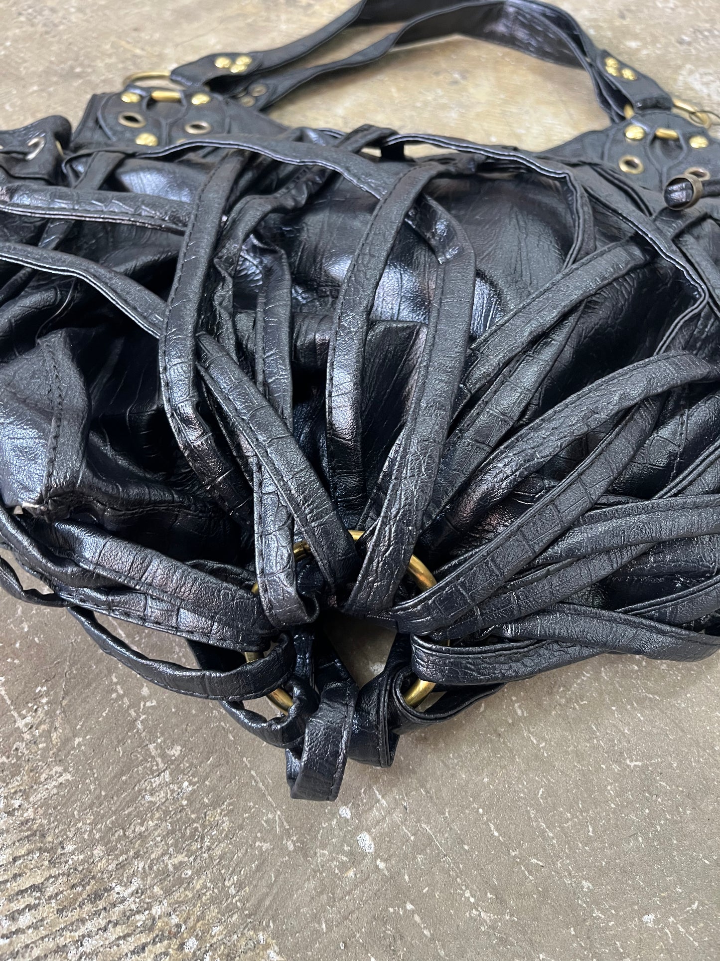 Interlaced Design Shoulder Bag