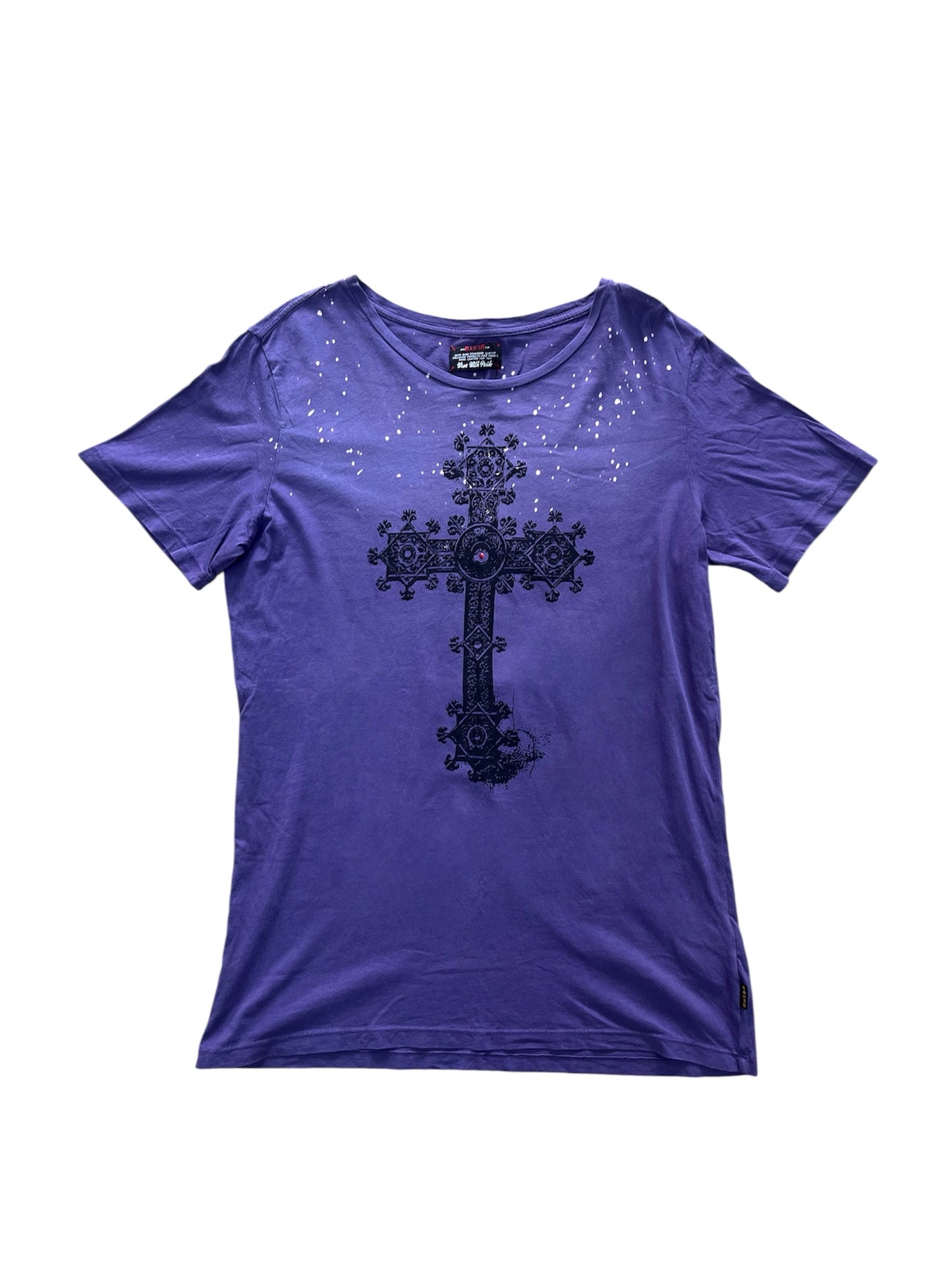 Gothic Cross Bleach Paint Tee