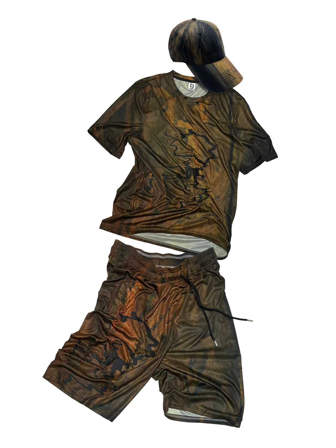 [GB MOUTH]Nature Camo "熯霊" Hideri 3D rubber Dry T-shirt(BLK)