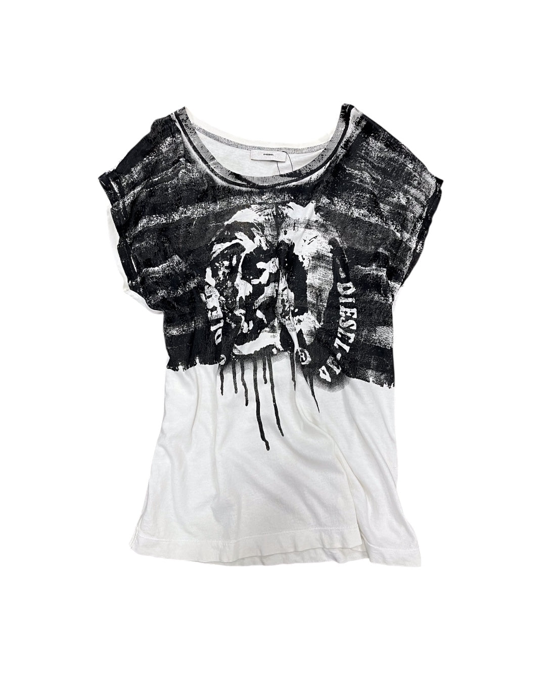 -DIESEL- Archival Distorted Portrait Dye Splatter Tank Top