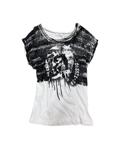 -DIESEL- Archival Distorted Portrait Dye Splatter Tank Top