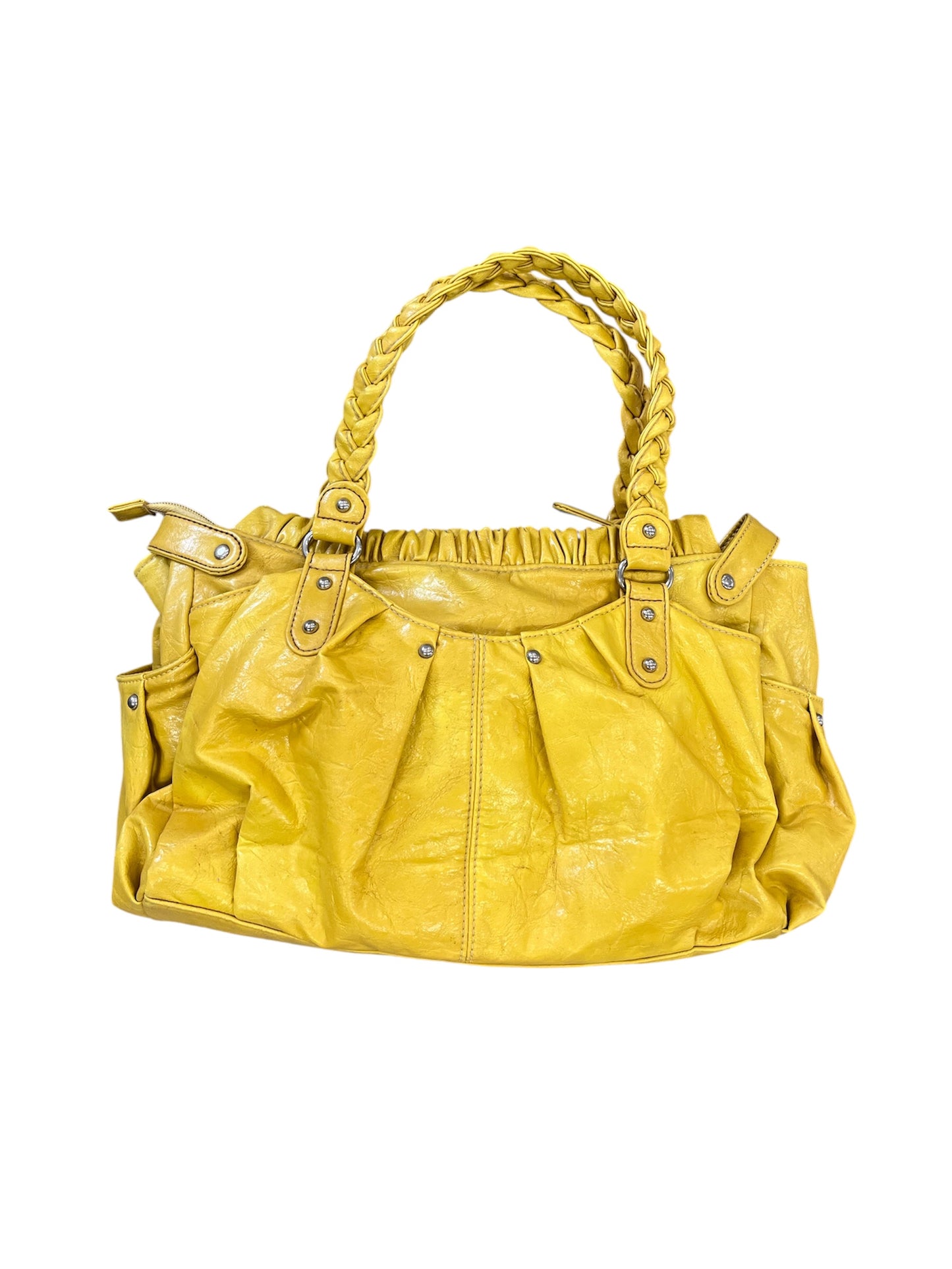 Gathered Mustard Yellow Shoulder Bag