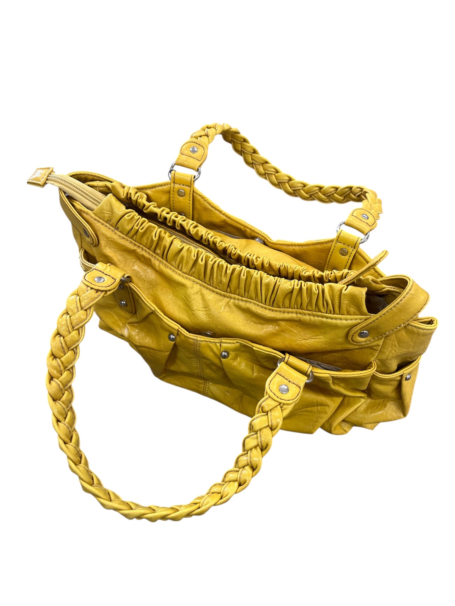 Gathered Mustard Yellow Shoulder Bag