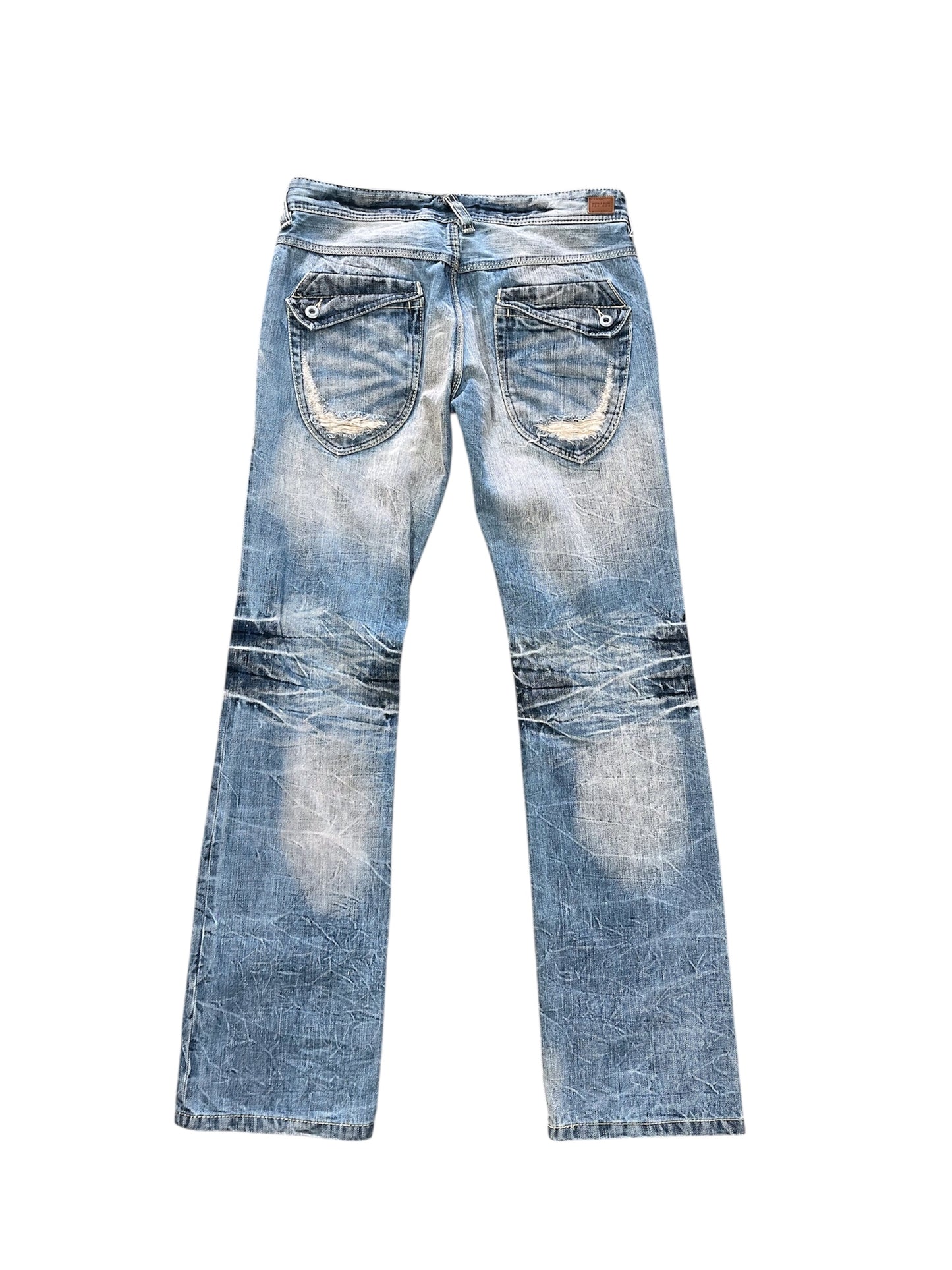 Acid Wash Zip Pocket Denim