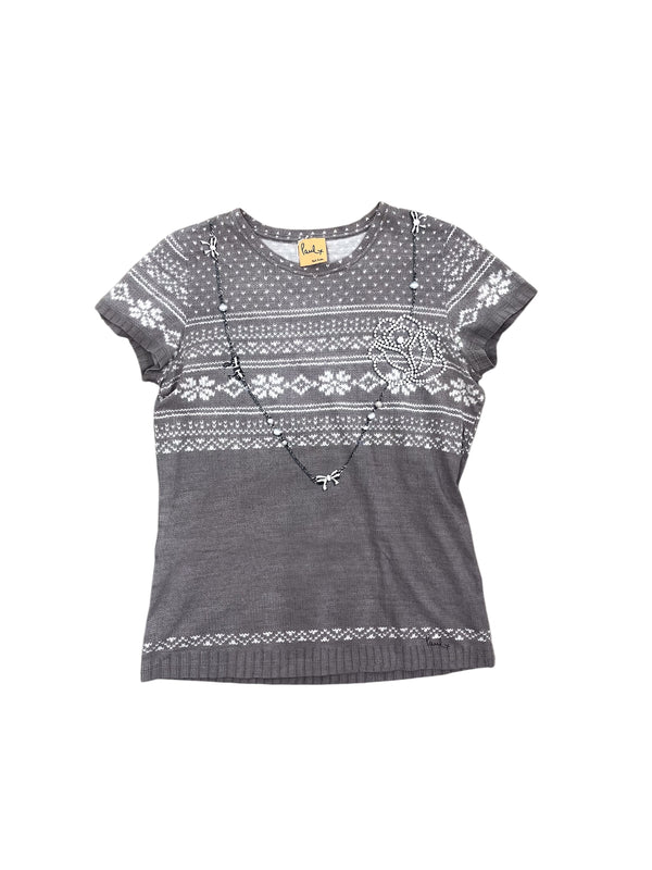 -Paul Smith- Nordic Pattern & Rose Pearl Print Tee