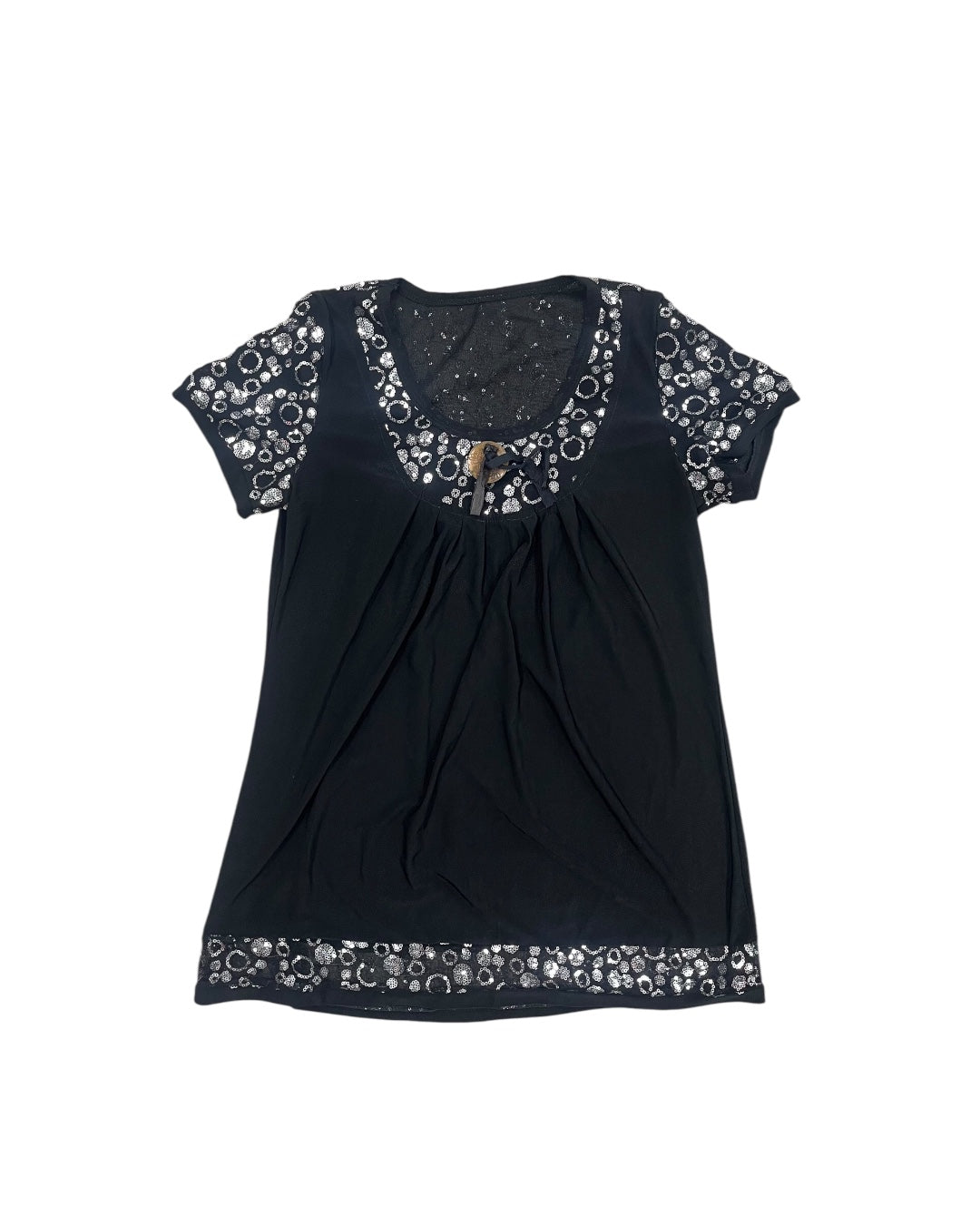 Sequined Collar Scoop Neck Tunic