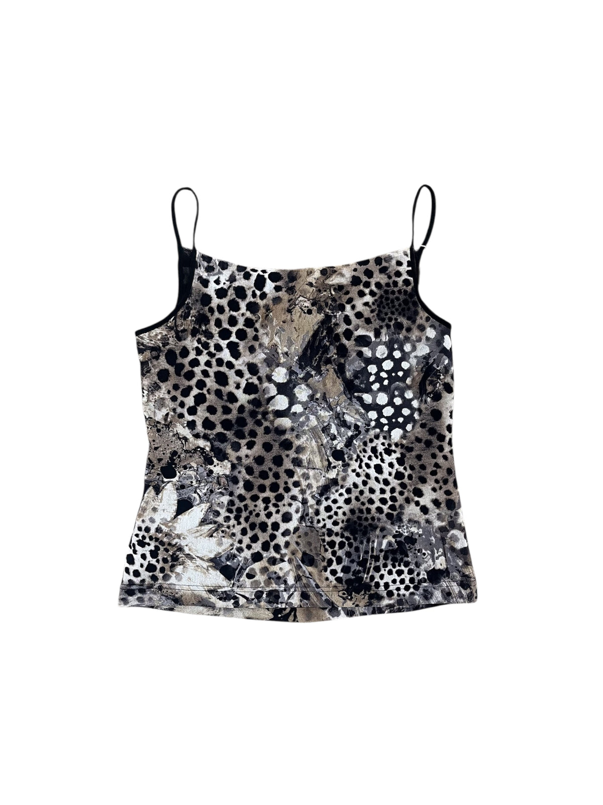 Abstract Animal Print Lace-Up Front Tank