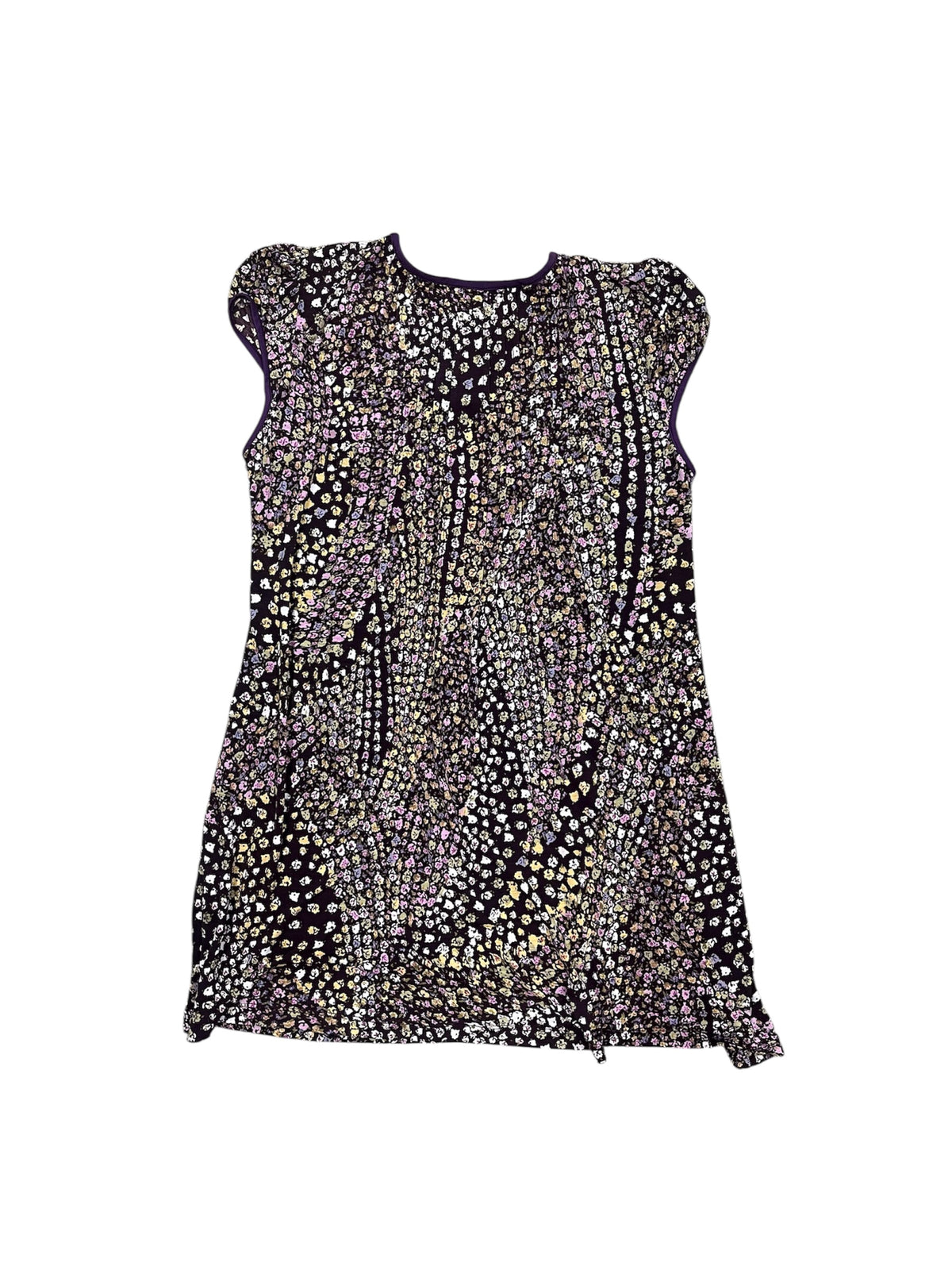 Mosaic Dot Print Purple empire Waist Top