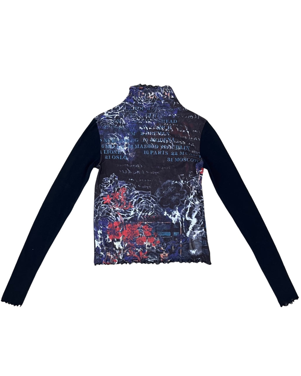 Sheer Mesh Mock Neck Top