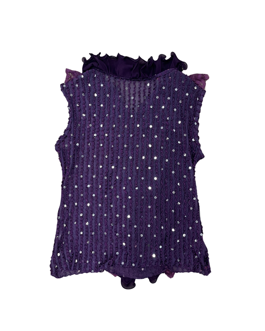 Sequin Ruffle Frill Camisole Purple