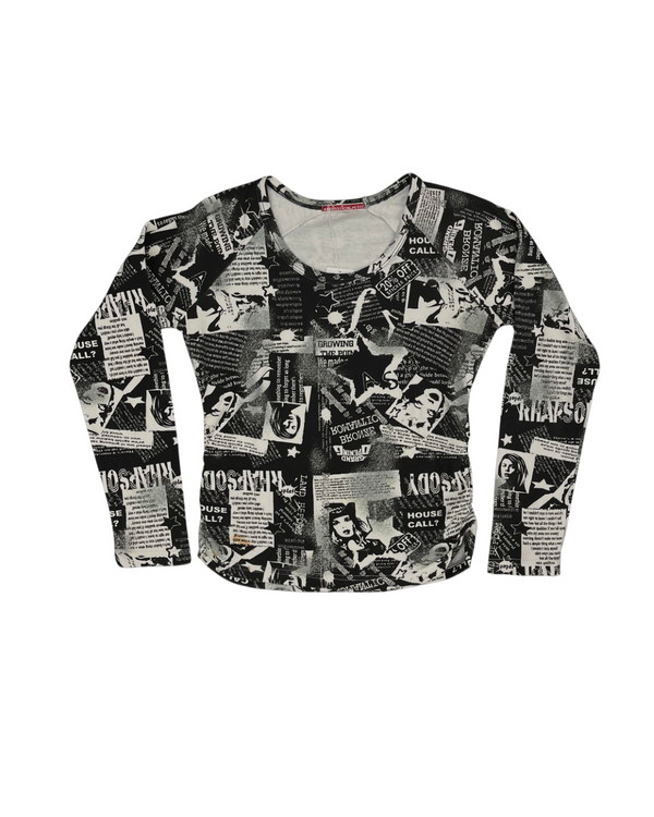 Graphic collage Print Long Sleeve T